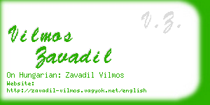 vilmos zavadil business card